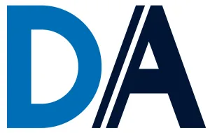Debug Academy logo, the letters "D A"